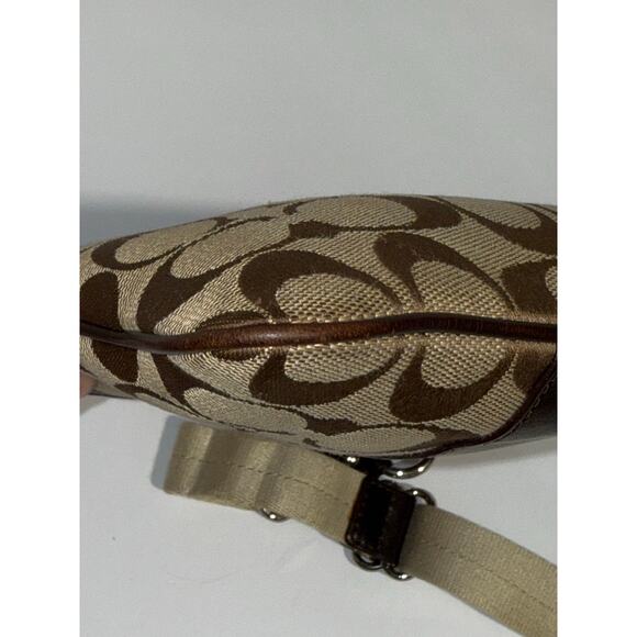 Coach Legacy Signature Stripe Swingpack Crossbody Bag, Beige and Brown - Picture 9 of 13